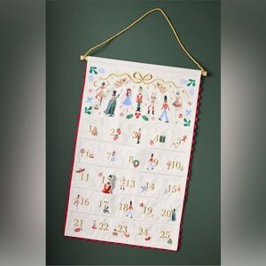 Rifle Paper Co. Nutcracker Hanging Advent Calendar - Metallic Gold and White